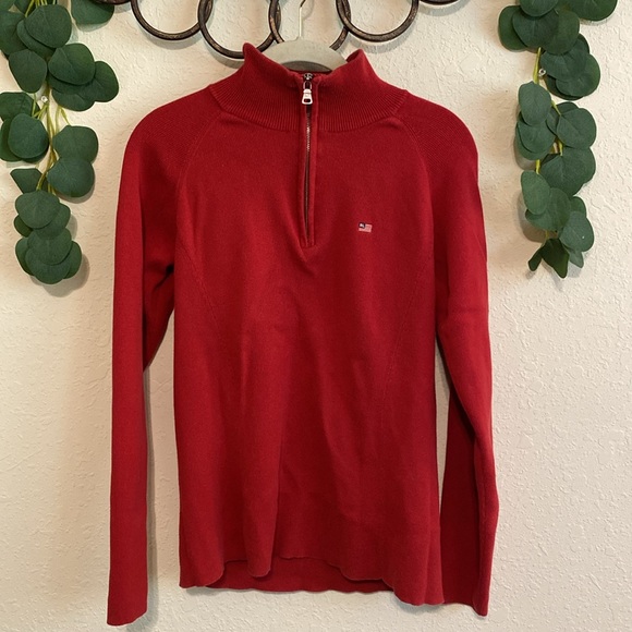 SOLD❣️❣️Vintage 90s POLO Ralph Lauren Red 3/4 Zip Pullover✨ - Picture 5 of 6